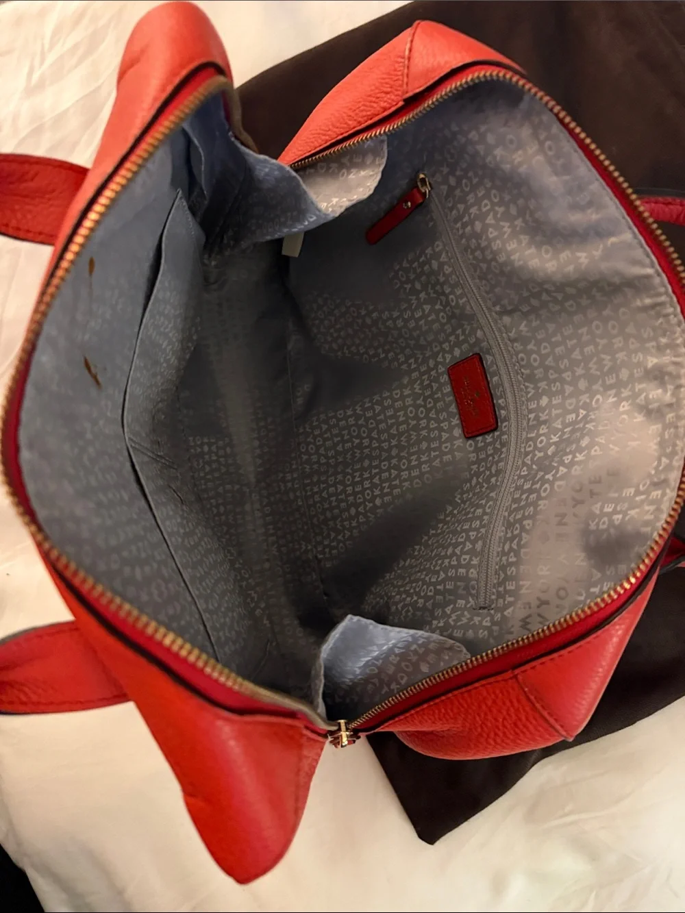 kate spade red pebbled shoulder bag